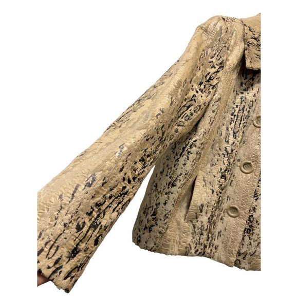 Erin London Faux Leather Snake Print Jacket Coat - Picture 3 of 10